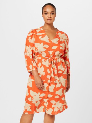 ONLY Carmakoma Shirt dress 'EMERSON' in Orange: front