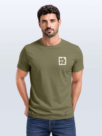 Neverless Shirt 'Blume Quadrat' in Green: front