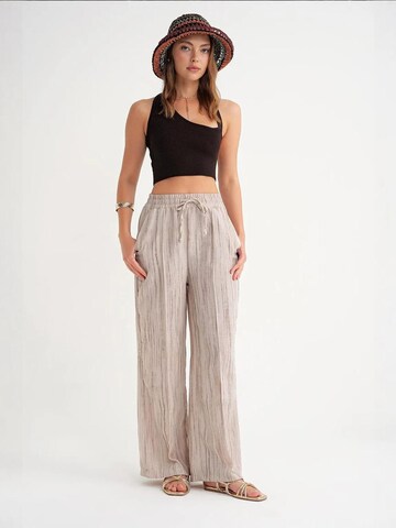 MixRay Zvonové kalhoty Kalhoty – béžová