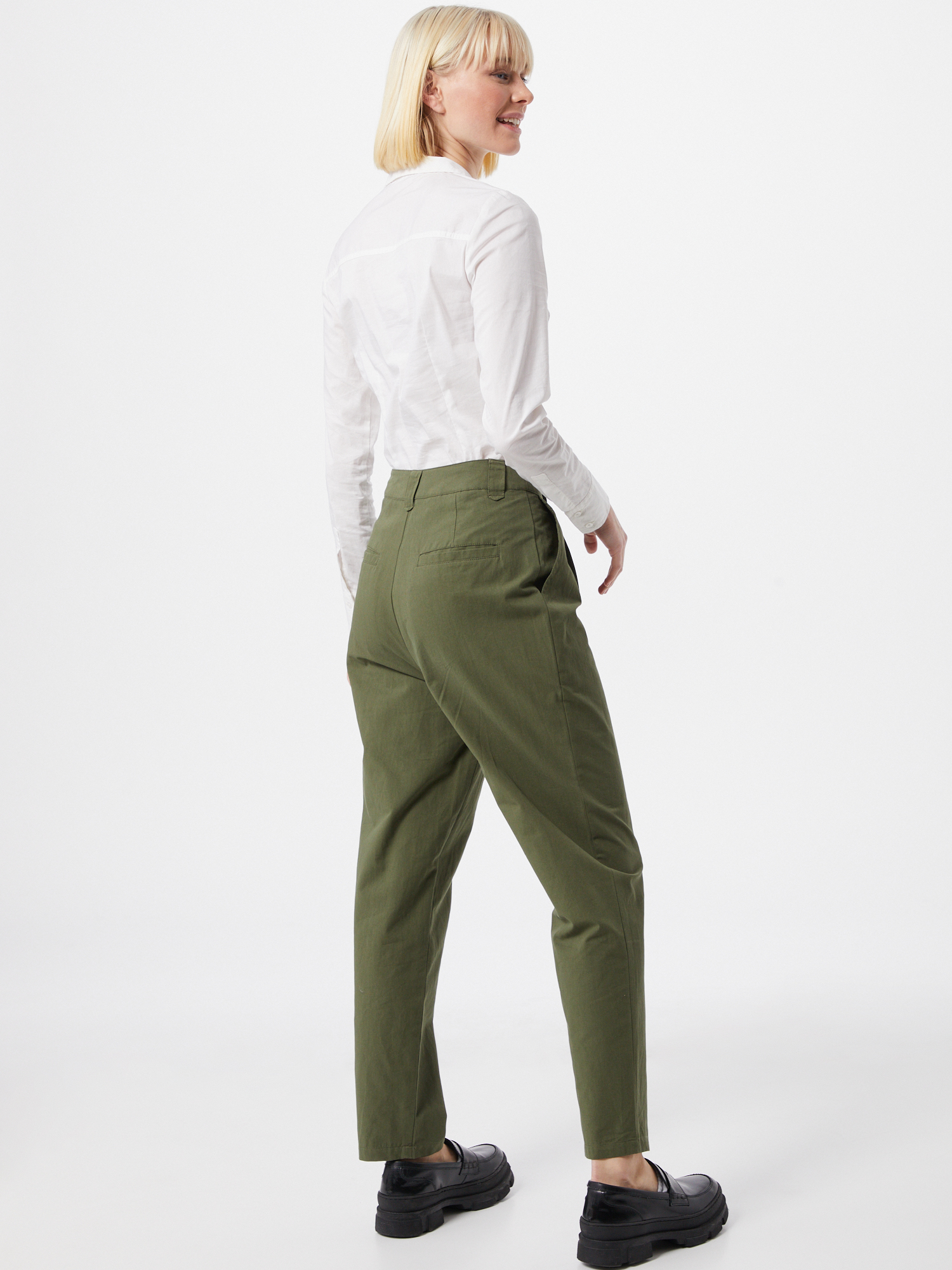 Donna X2VoM minimum Pantaloni con pieghe Agnesa 7427 in Verde Scuro 