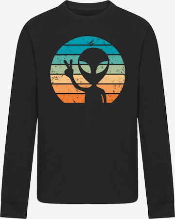 F4NT4STIC Shirt 'Alien Piece Sonnenuntergang' in Schwarz: Vorderseite