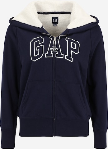 Gap Petite Zip-Up Hoodie in Blue: front