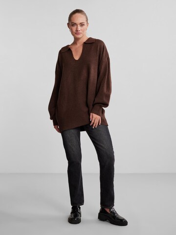 PIECES Oversized Sweater 'Noola' in Brown