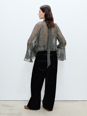 MANGO Blus 'Splash' i svart