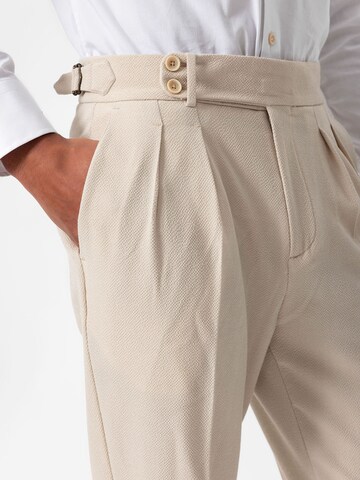 Antioch Slimfit Bandplooibroek in Beige