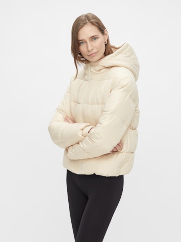 PIECES Winter Jacket 'Bee' in White: front