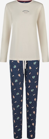 Happy Shorts Pyjama ' Christmas ' in Blau: Vorderseite