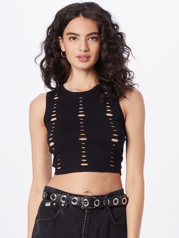 Tally Weijl Knitted Top in Black: front
