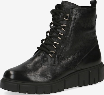 CAPRICE Lace-Up Ankle Boots in Black: front