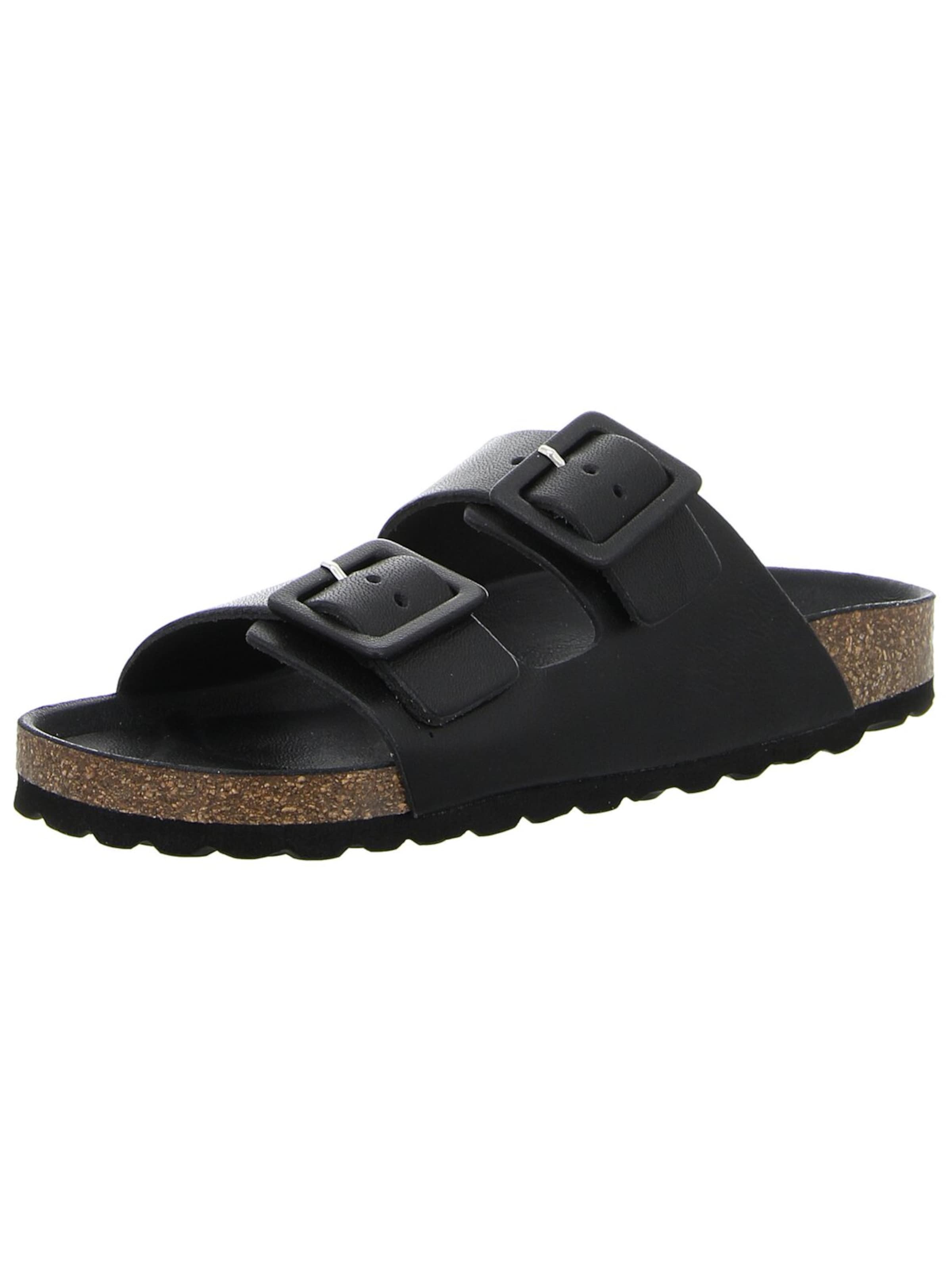 VERBENAS Mules 'Damen Pantolette RANDELL ECOBRUSH NEGRO Echt Leder in schwarz' in Black: front