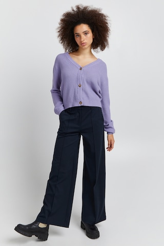 ICHI Wide leg Broek in Zwart