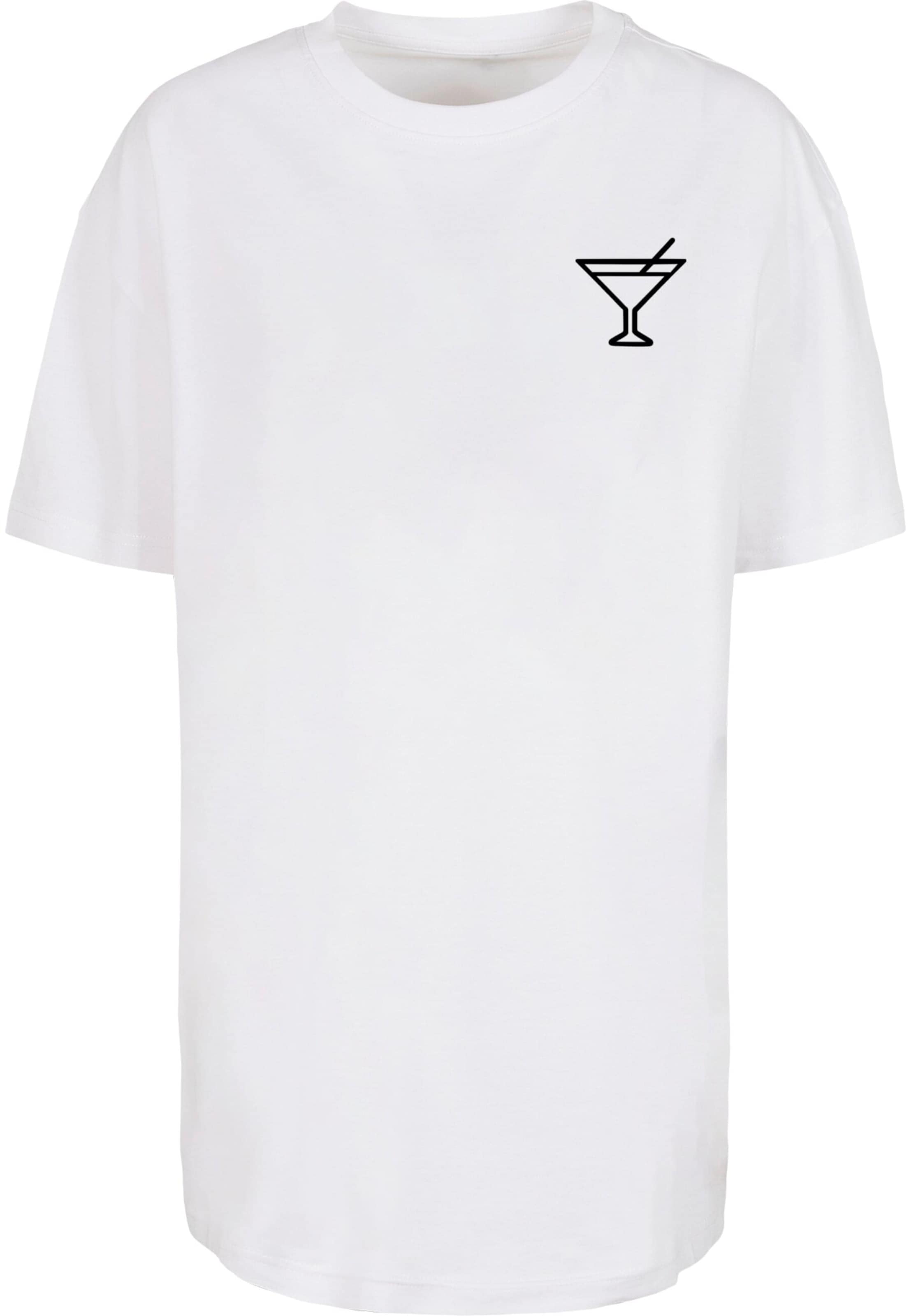 Merchcode - Camiseta talla grande 'Summer - Cocktail' en blanco: frente