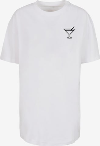 Merchcode Oversized shirt 'Summer - Cocktail' in White: front