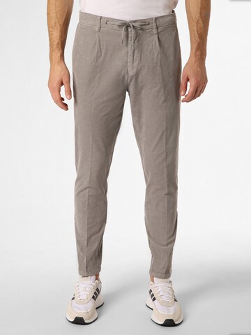 Finshley & Harding Tapered Pantalon 'Riley' in Grijs: voorkant