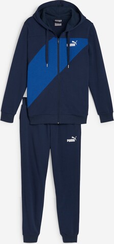 PUMA Trainingspak 'Power' in Blauw: voorkant