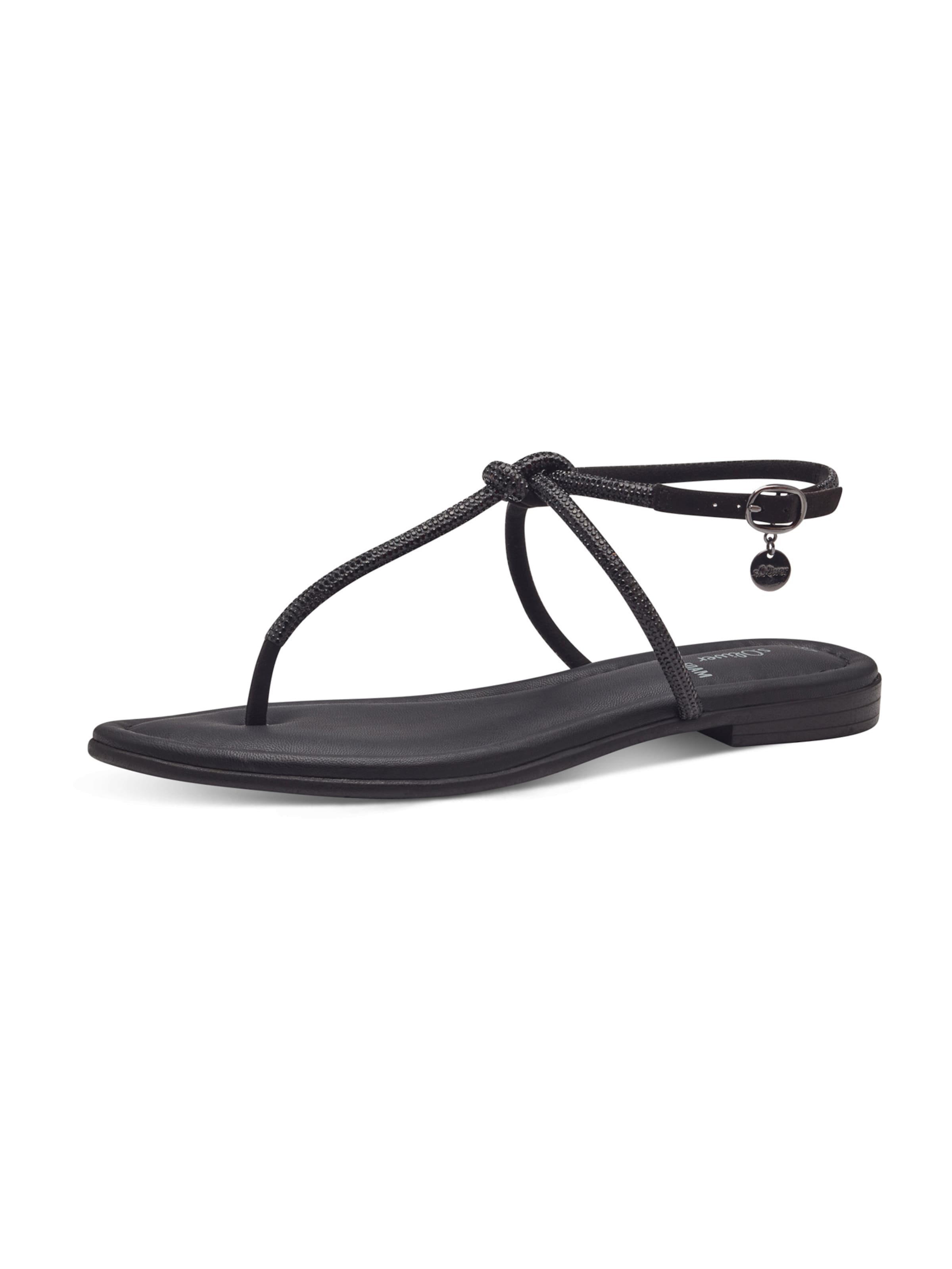 Flip-flops de la s.Oliver pe negru: față
