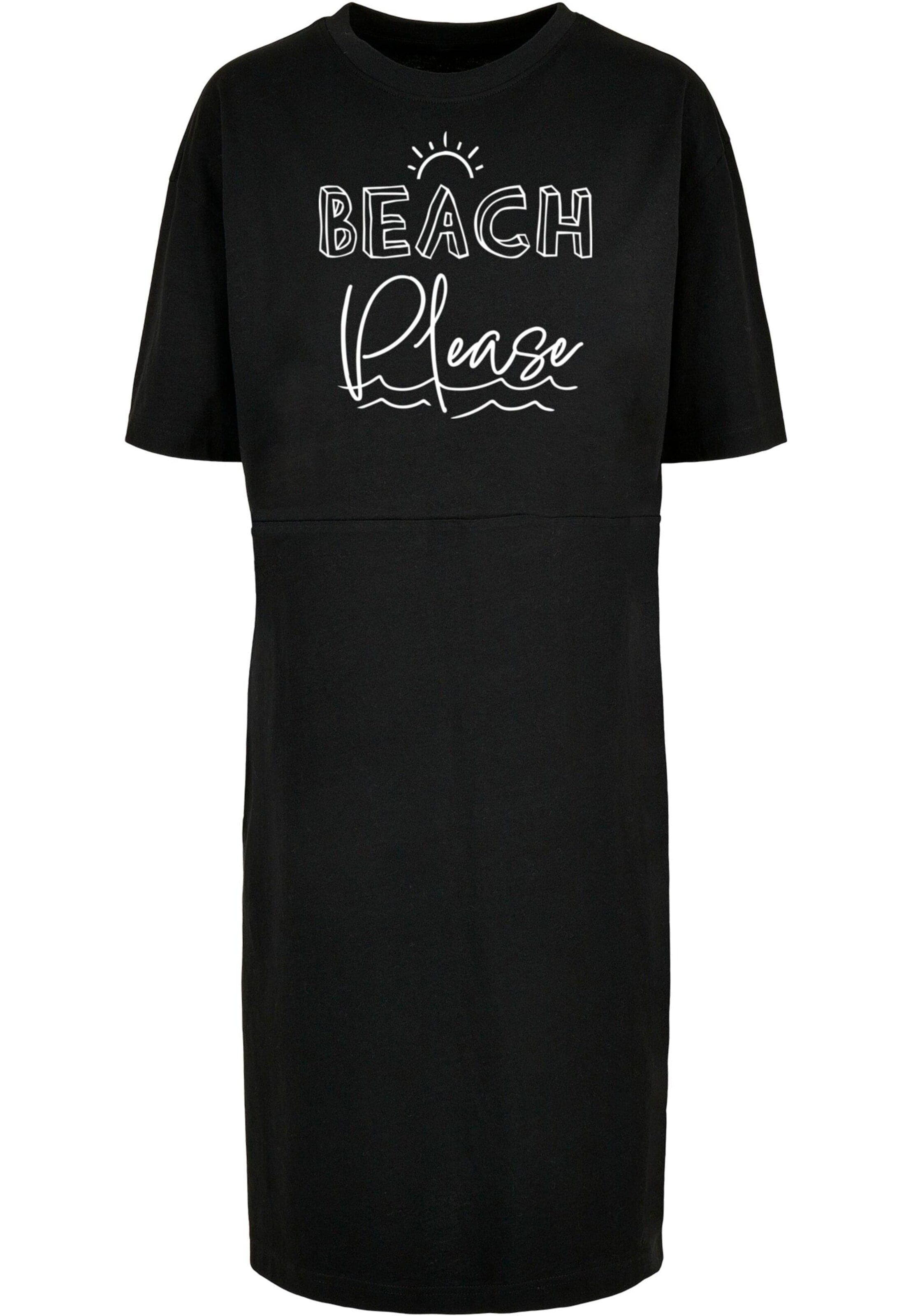 Merchcode Šaty 'Beach Please' – černá: přední strana