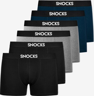 SNOCKS - Calzoncillo boxer en negro: frente