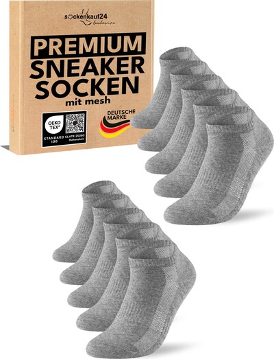 sockenkauf24 Füßlinge 'Mesh Sneaker Socken' in 35-38 in grau, Produktansicht