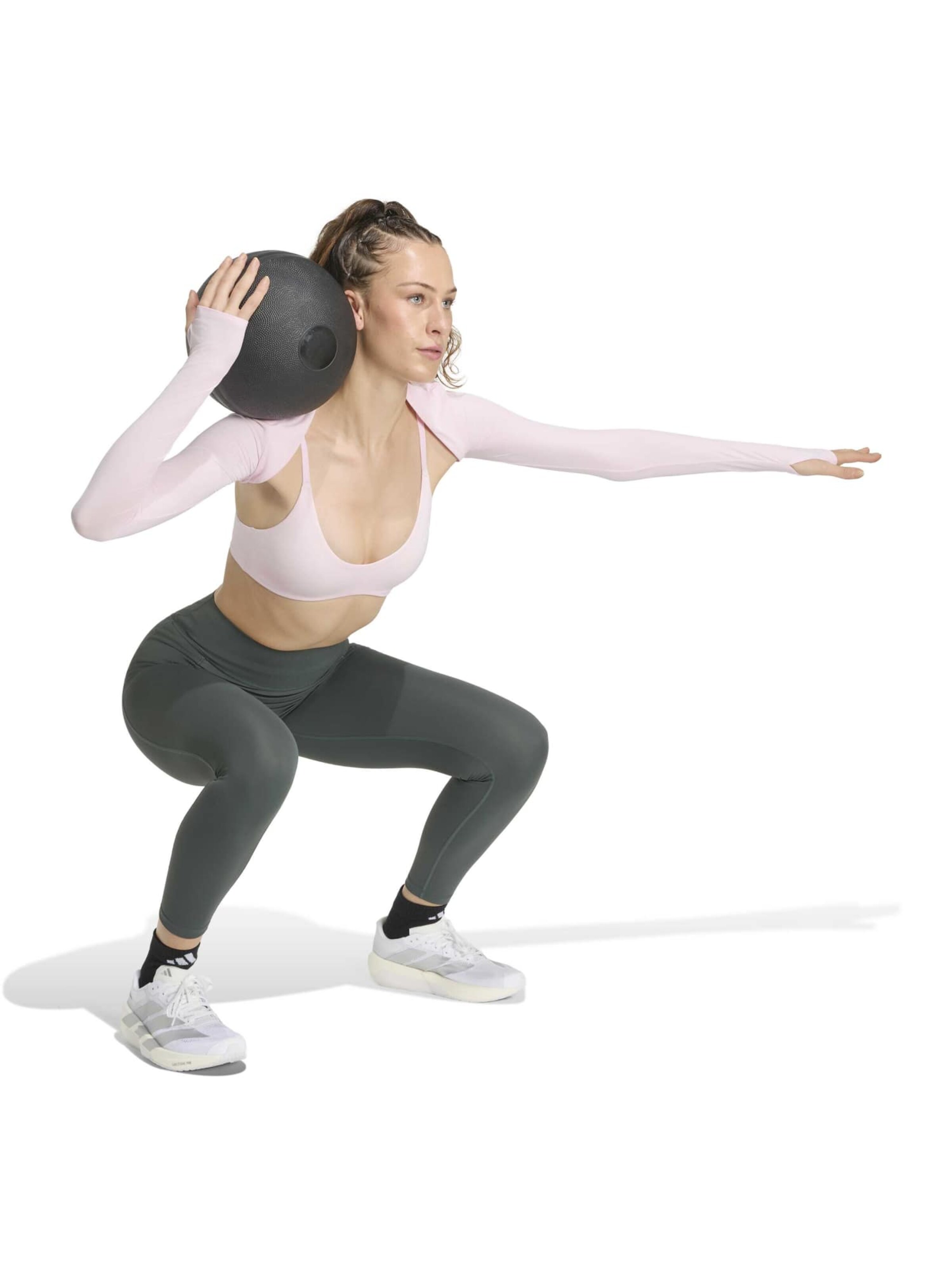 ADIDAS PERFORMANCE Αθλητική πλεκτή ζακέτα 'Power Essentials' σε ροζ