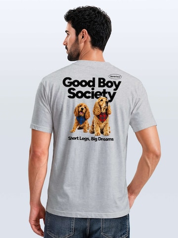 Neverless Shirt 'Good Boy Society' in Grey
