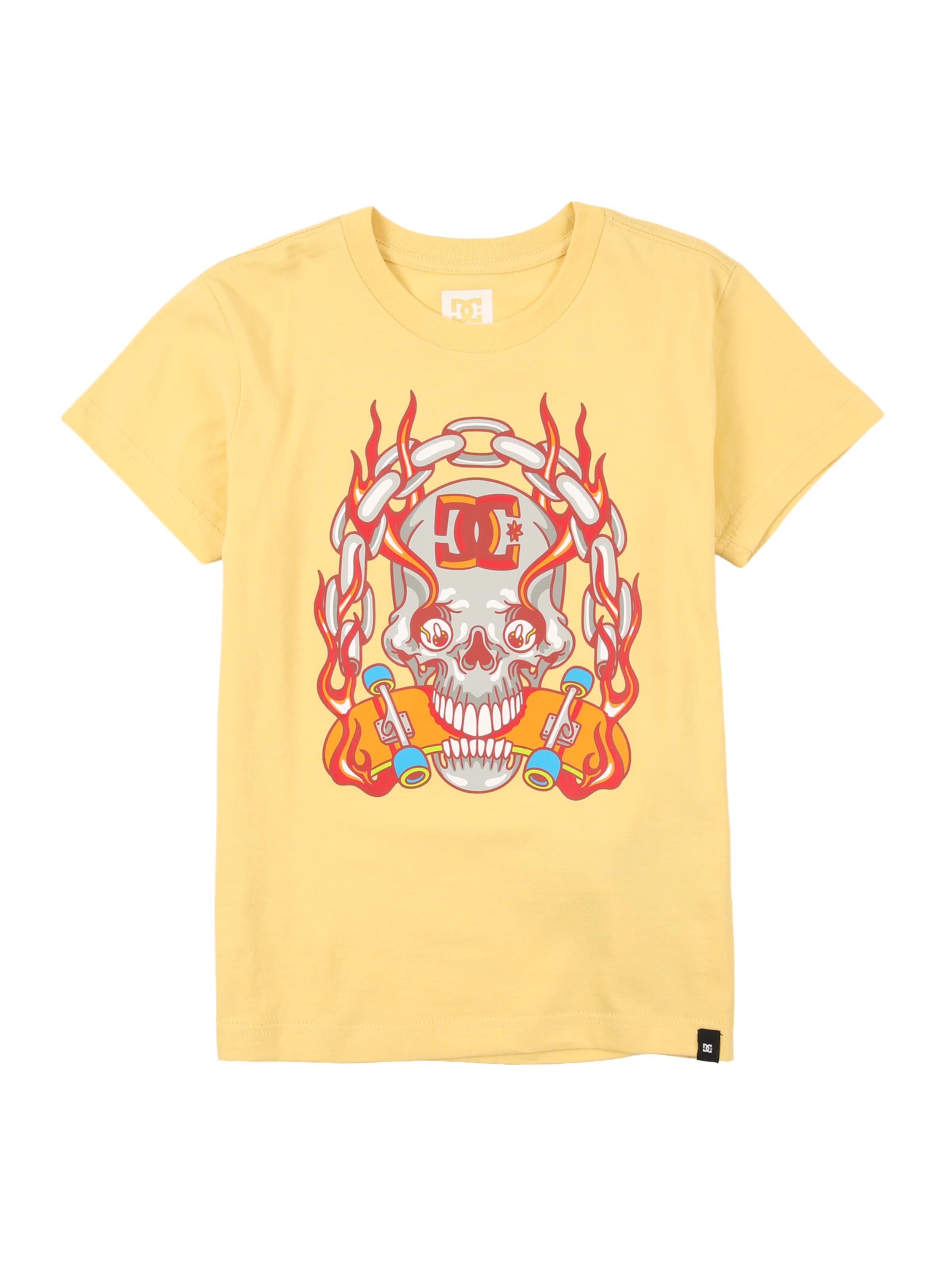 DC Shoes Funktsionaalne särk 'BURNING SKULL', värv kollane: eest vaates