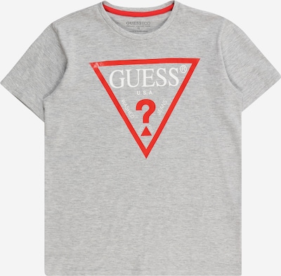 Marškinėliai iš GUESS, spalva – šviesiai pilka / raudona / balta, Prekių apžvalga