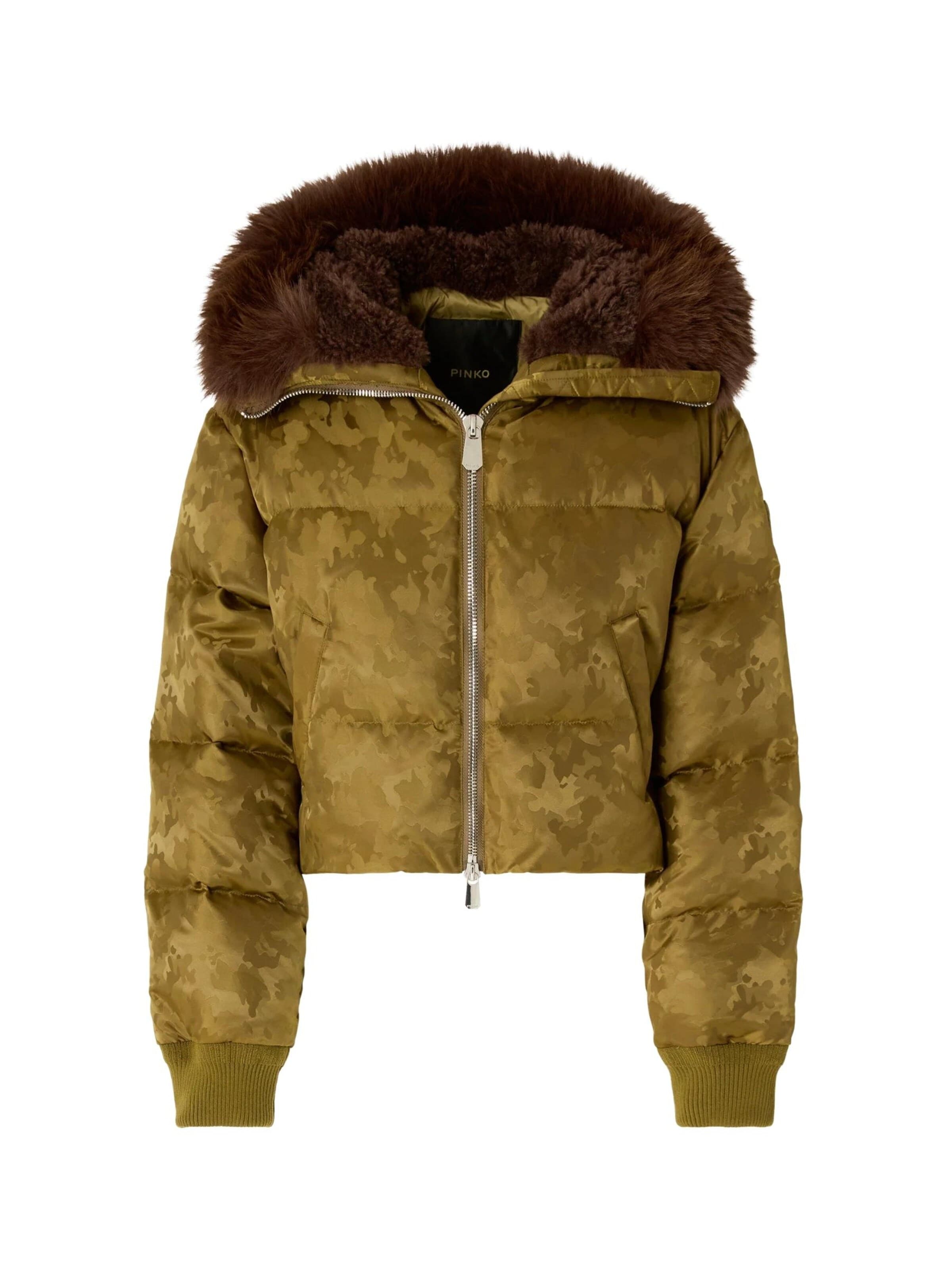 PINKO - Chaqueta de invierno 'PINKO PIASTRAIA IMBOTTITO RASO TECNICO JACQUARD GIUBBINO' en verde: frente