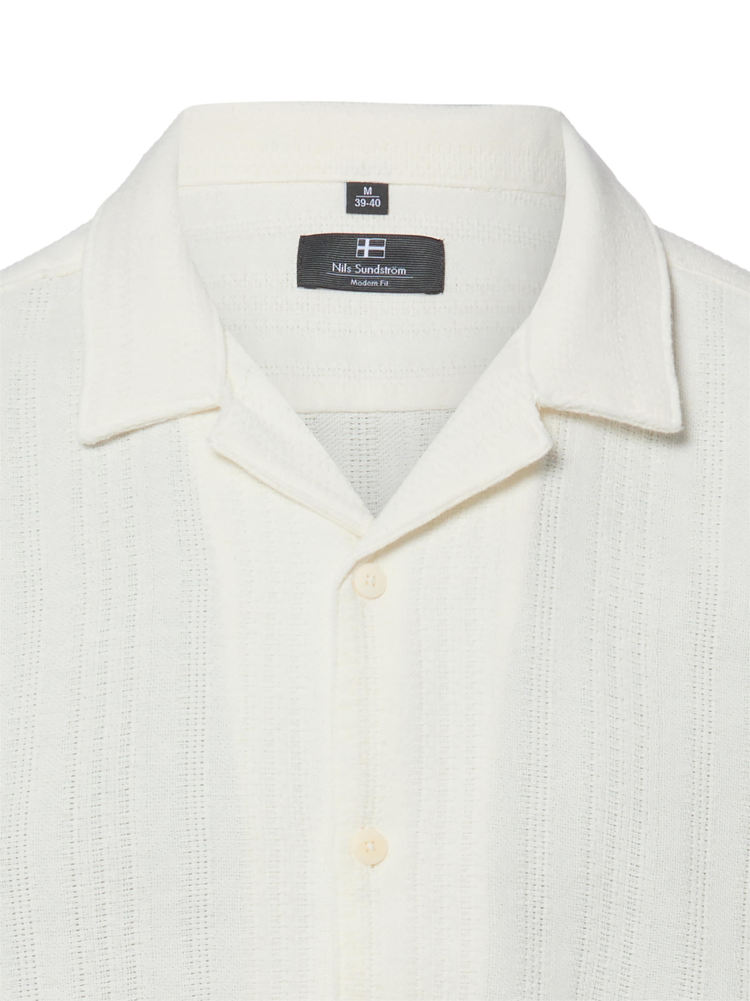 Nils Sundström Comfort fit Button Up Shirt in White