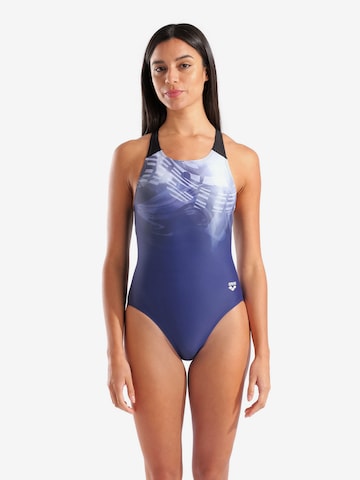 ARENABustier Jednodijelni kupaći kostim 'Dreaming' - plava boja: prednji dio