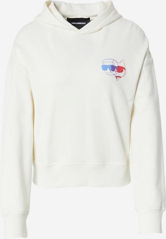 balta Karl Lagerfeld Megztinis be užsegimo 'IKON': priekis