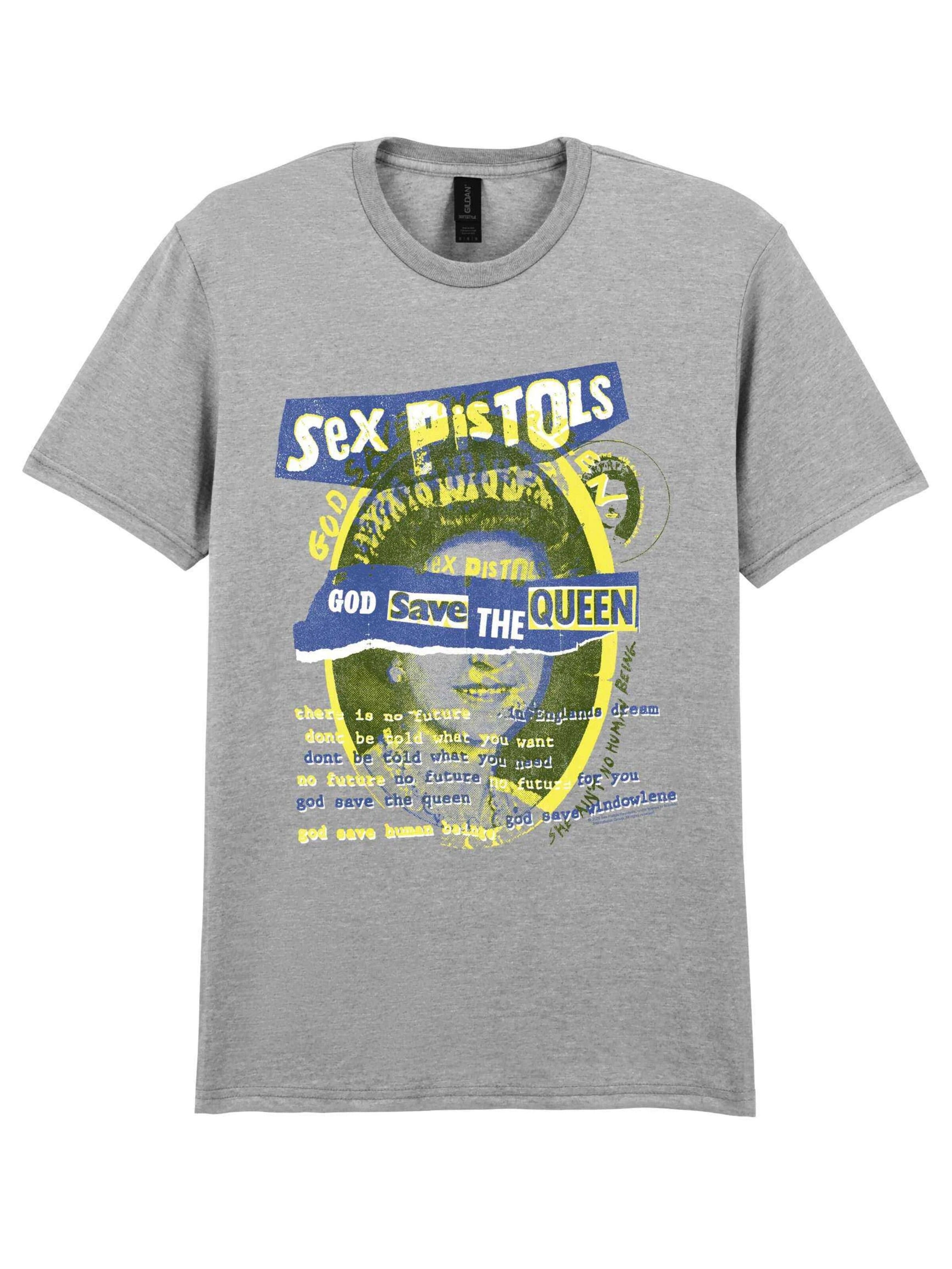 Maglietta 'Sex Pistols God Save The Queen T-Shirt' di Rockshirts in grigio: frontale