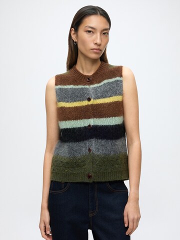 MOS MOSH Knitted Vest 'MMEsti' in Green: front