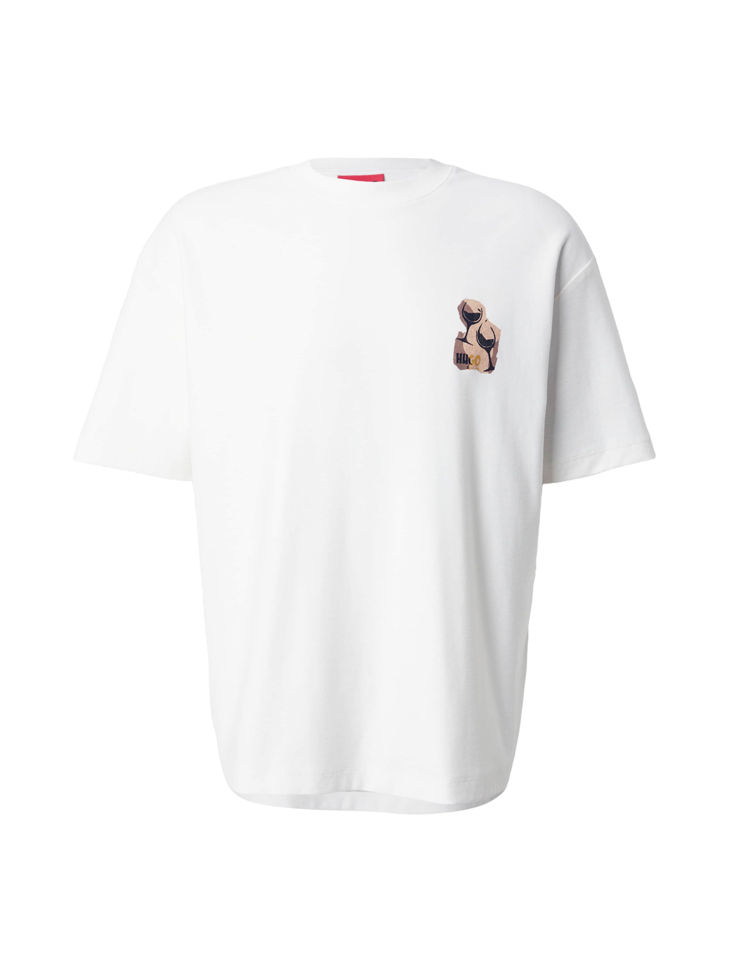 HUGO Bluser & t-shirts 'Detzi' i S i lysebeige / mokka / lysebrun / sort, Produktvisning