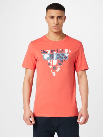 GUESS T-Shirt 'BLURRI' in Orange: predná strana