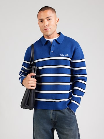 Calvin Klein Jeans Regular Pullover in Blau: Vorderseite