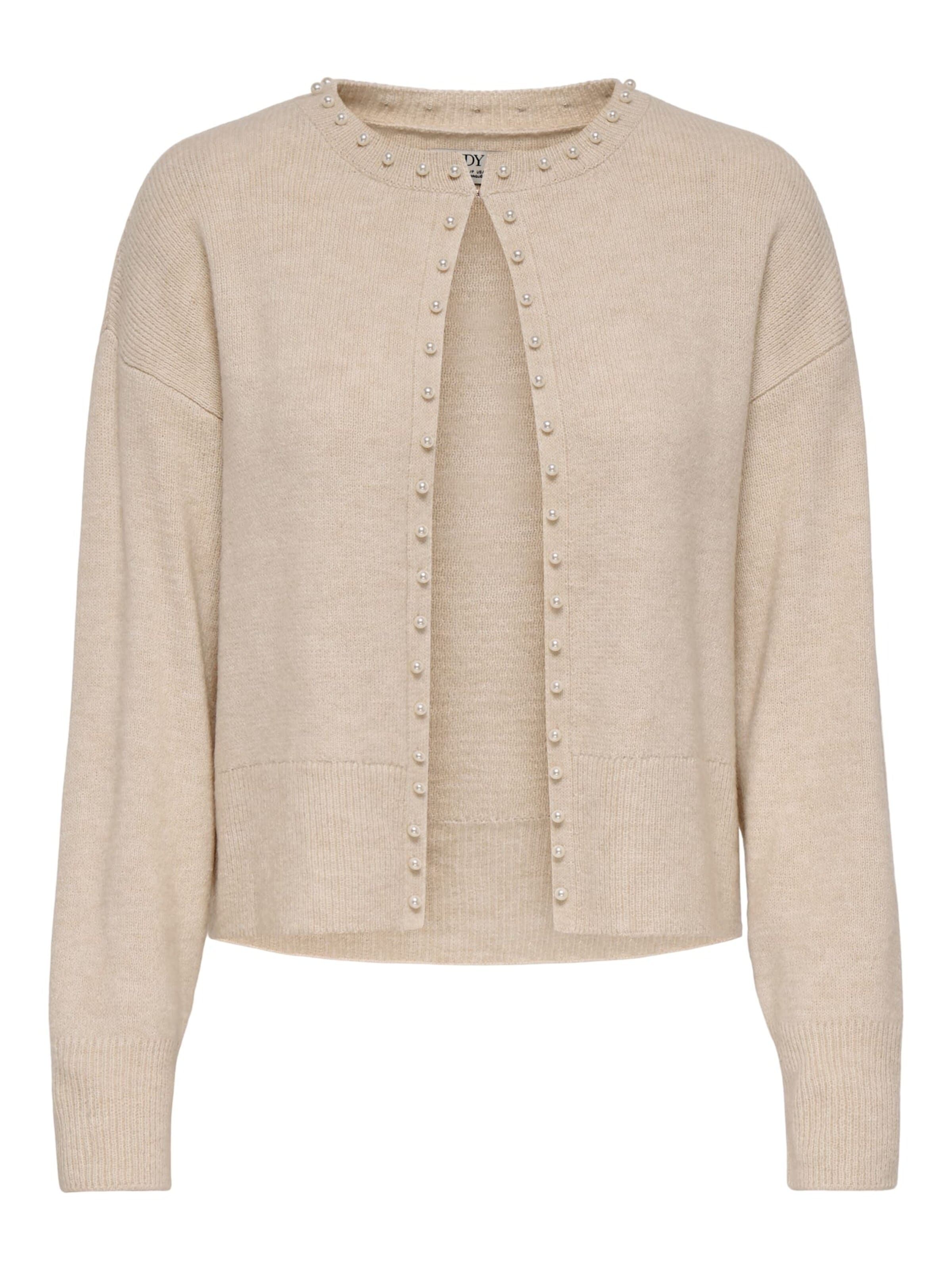 JDY Strickjacke 'Emmali' in Beige: Vorderseite