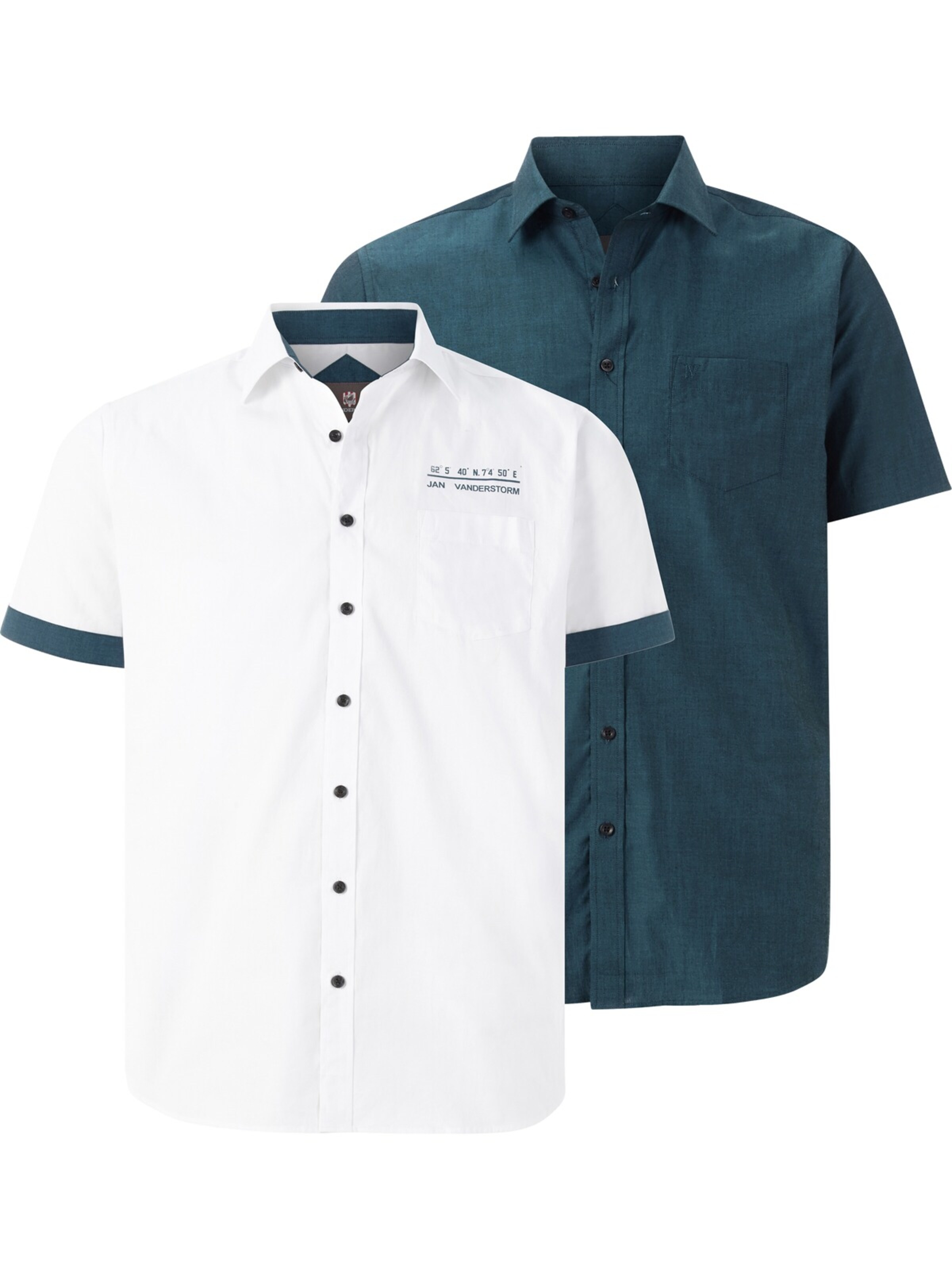 Jan Vanderstorm Doppelpack Hemd ' Evin ' in Grün: Vorderseite