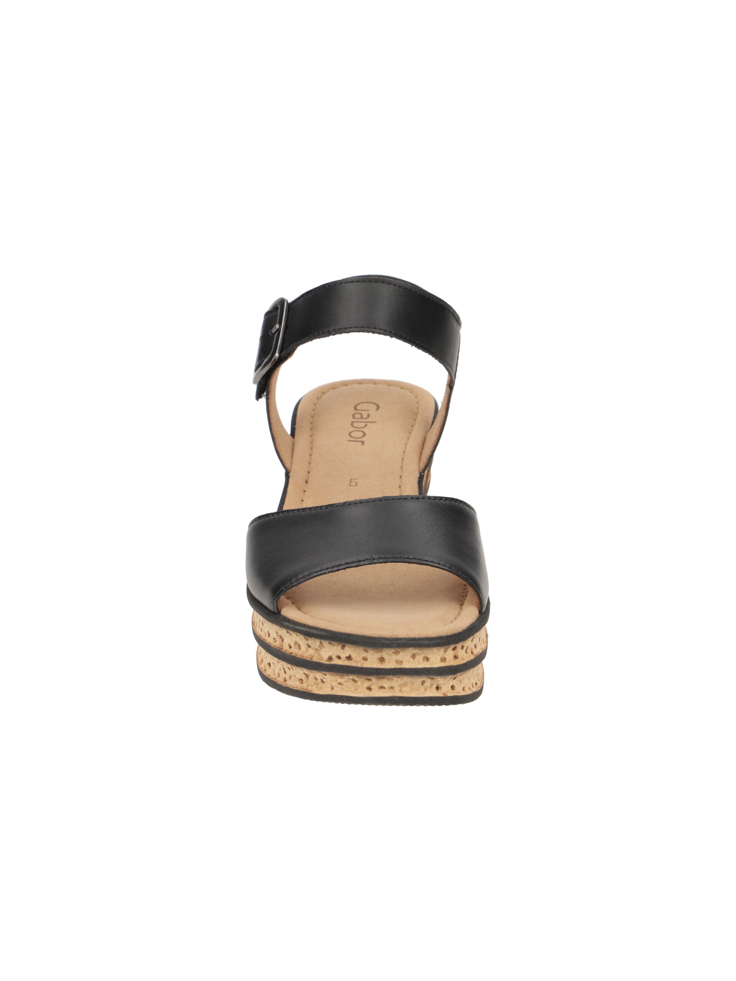 GABOR Sandal 'Gabor Plateau Sandale schwarz Nappa 84.651.27' in Black