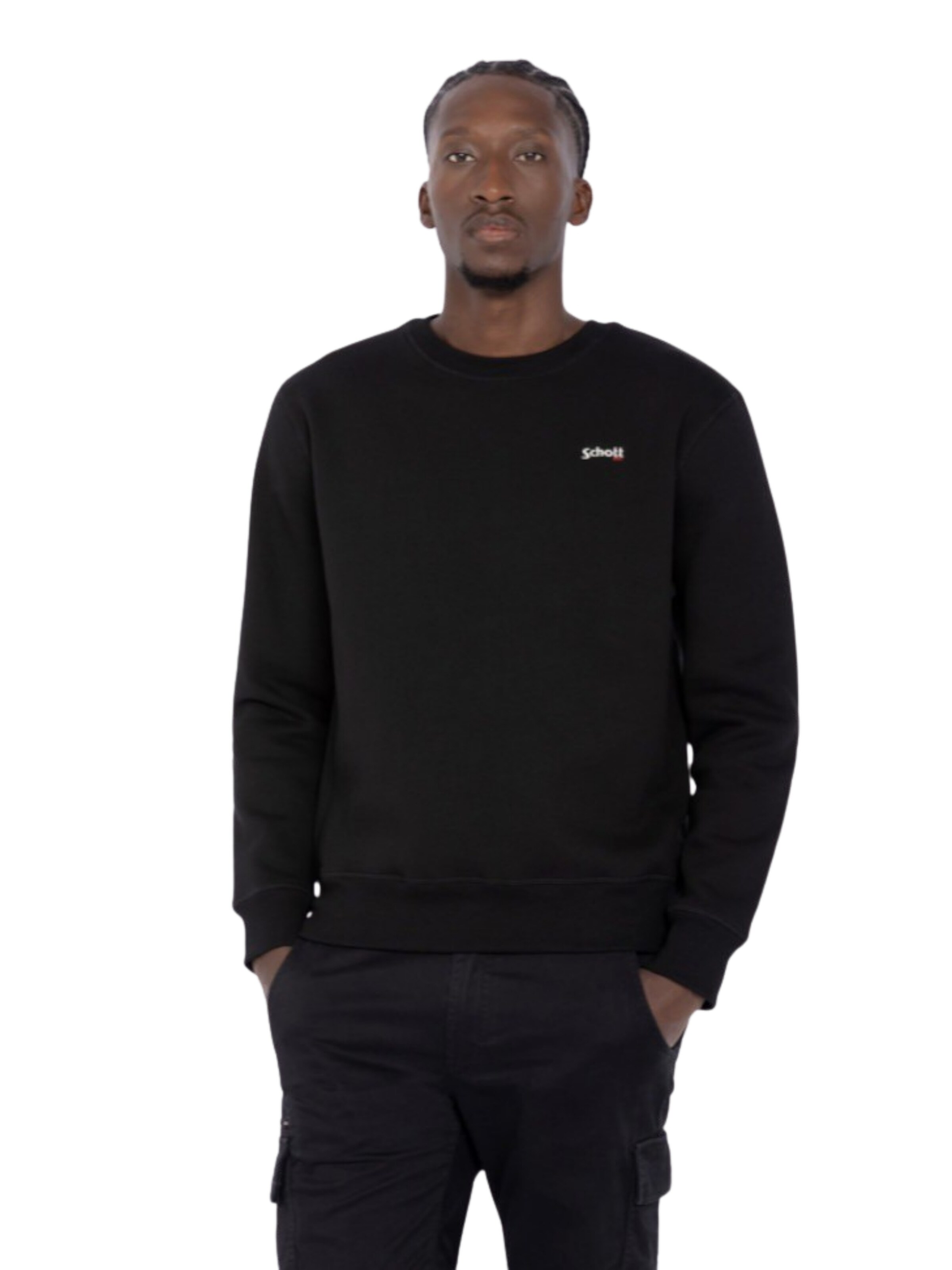 Schott NYC Sweatshirt 'Casual 1' i sort: forside