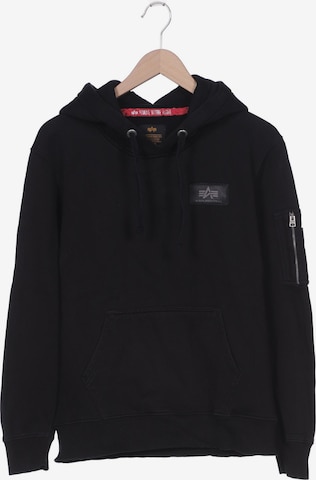 ALPHA INDUSTRIES Sweatshirt & Zip-Up Hoodie in S in Black: front