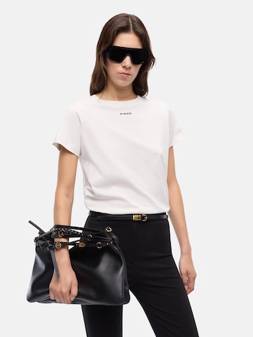 PINKO - Camiseta 'PINKO BASICO T-SHIRT JERSEY LOGO PINKO GOMMATO T-SHIRT' en blanco