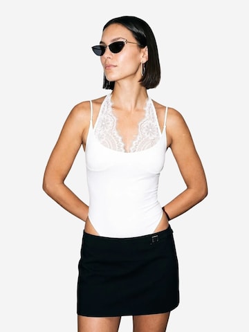 Body a camicia 'Bodys' di Dilvin in bianco: frontale