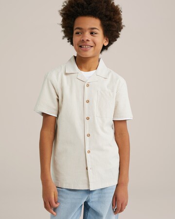 Coupe regular Chemise WE Fashion en beige : devant