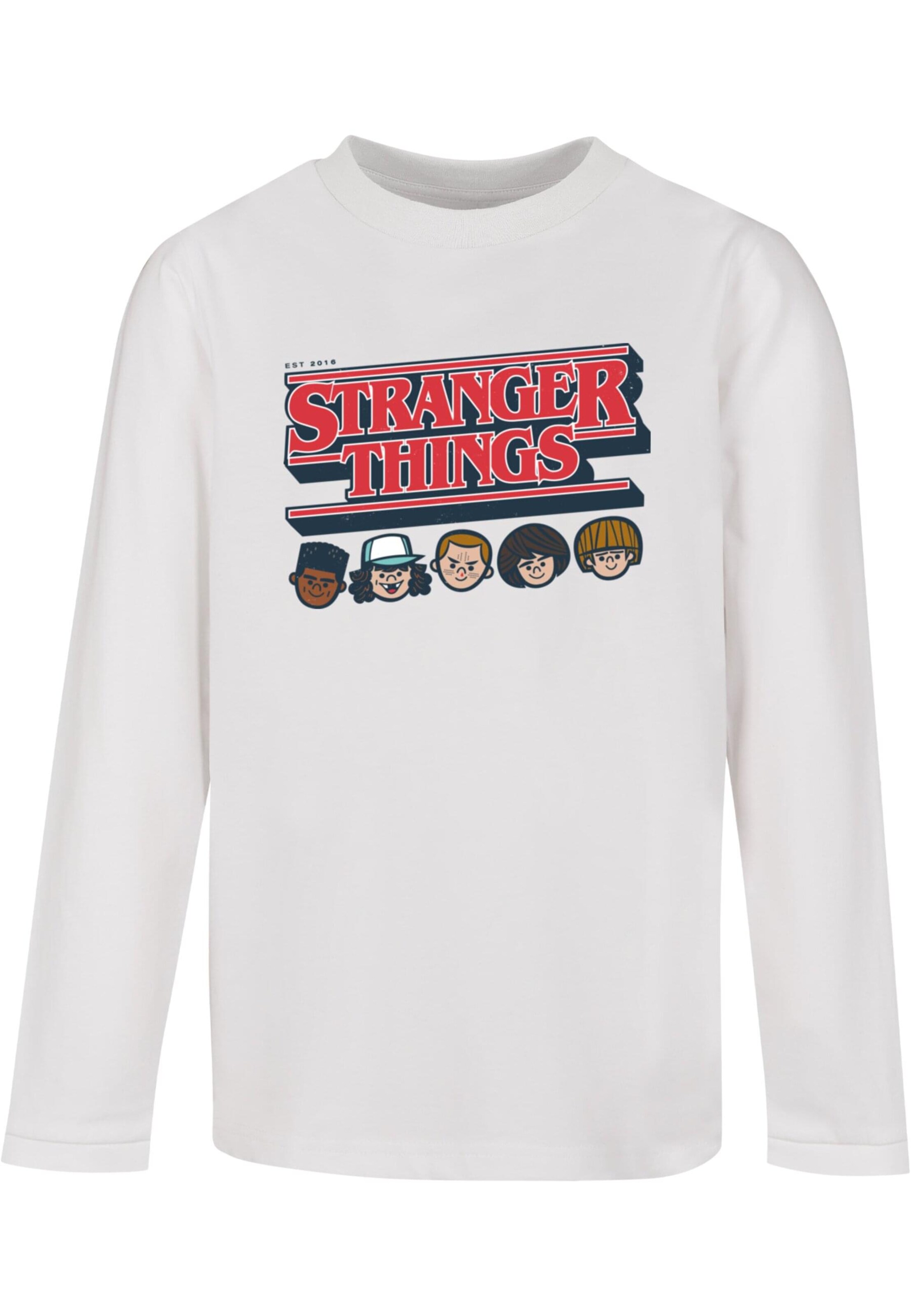 ABSOLUTE CULT Shirt 'Stranger Things - Caricature' in Wit: voorkant