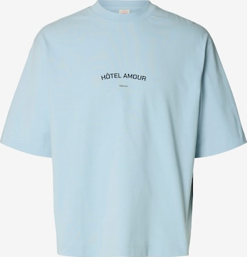 Maglietta 'SLHLiam' di SELECTED in blu: frontale