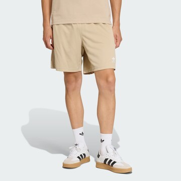 Loosefit Pantalon 'Trefoil Essentials' ADIDAS ORIGINALS en beige : devant