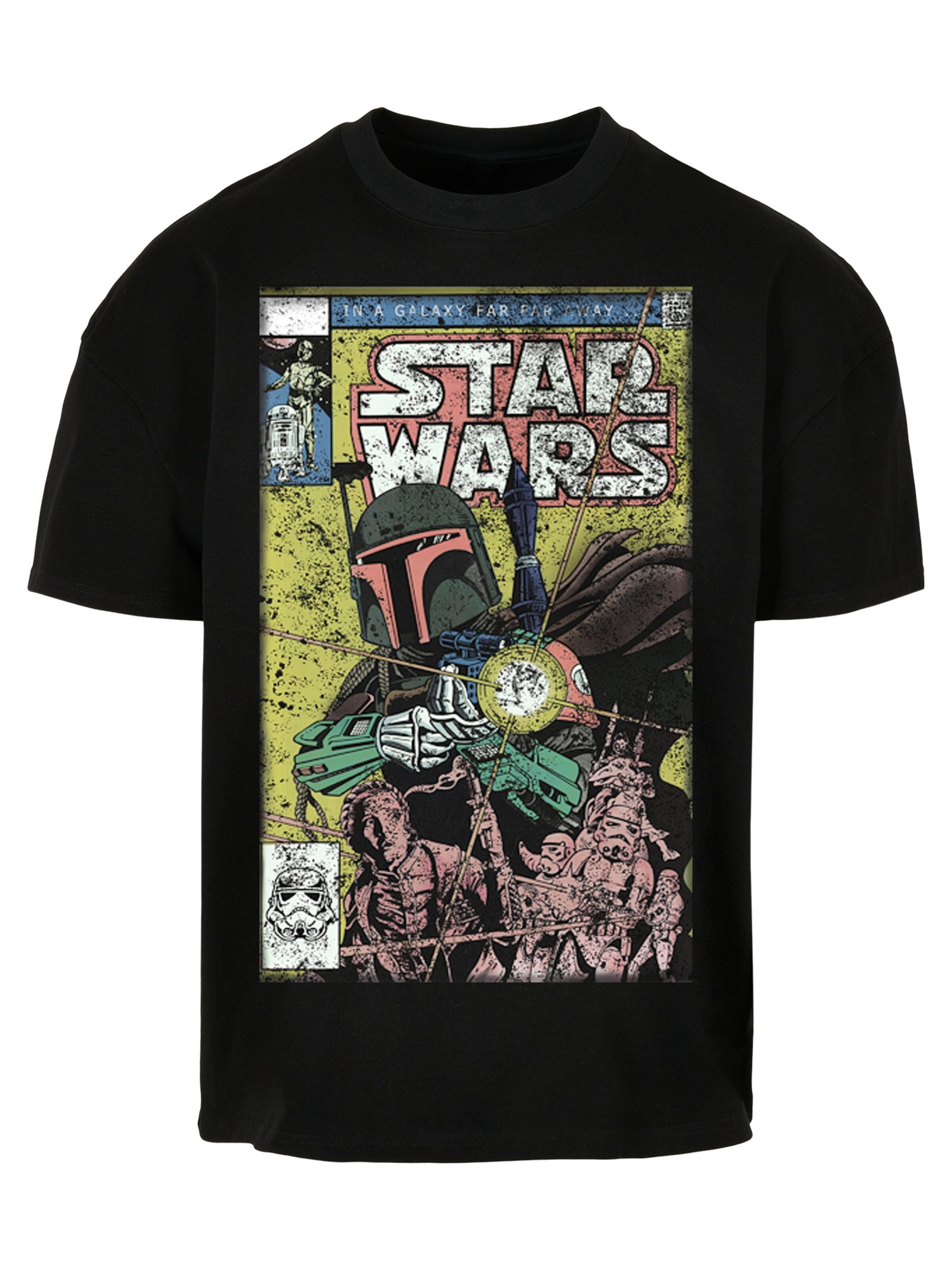 T-Shirt 'Star Wars Boba Fett Comic' F4NT4STIC en noir : devant