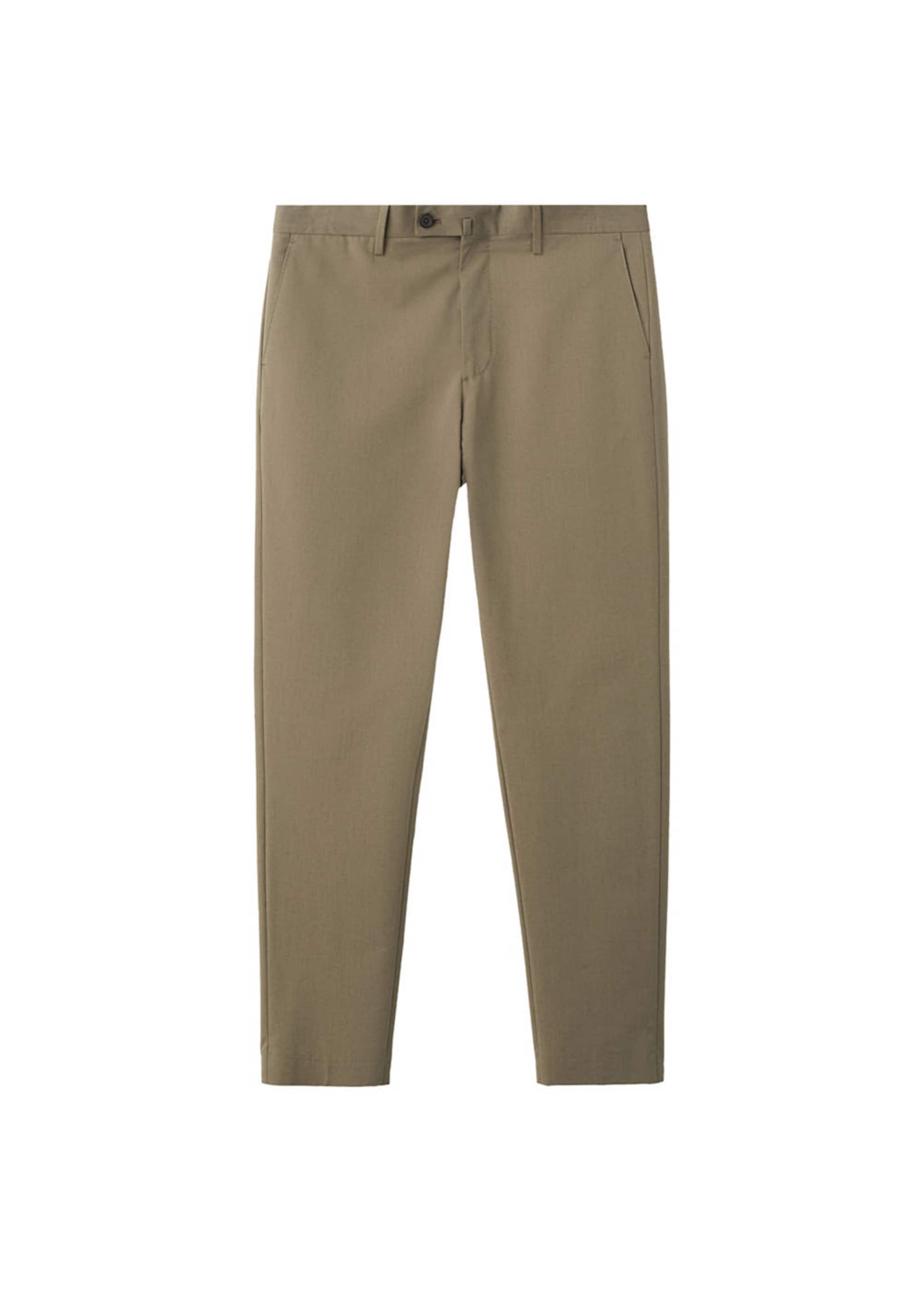 MANGO MAN Regular Chino Pants 'Eden' in Green: front