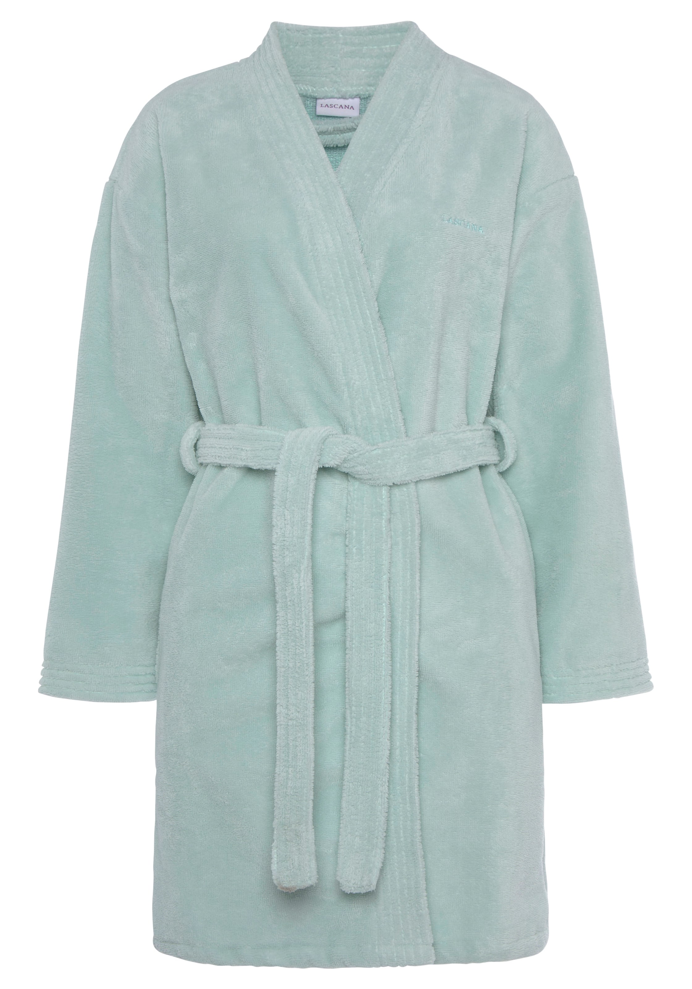LASCANA Short Bathrobe in Green: front